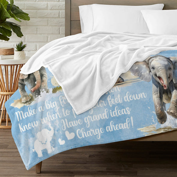 Elephant Blanket Fleece Throw Blanket Super Soft Warm Gifts for Girls Boys Kids Room Decor