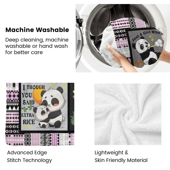 Panda Pattern Blanket Fleece Throw Blanket Super Soft Warm Gifts for Baby Girls Boys Kids Mom Grandma Room Decor