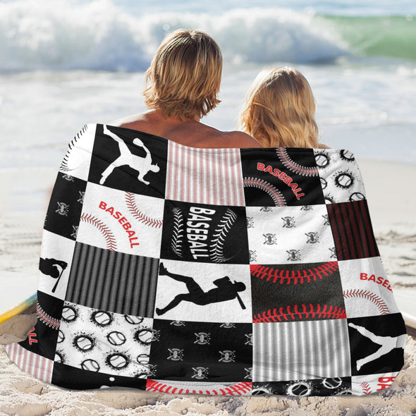 Baseball Pattern Blanket Fleece Throw Blanket Super Soft Warm Gifts for Baby Girls Boys Kids Mom Grandma Room Decor