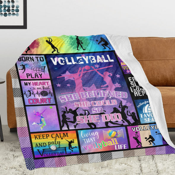 Volleyball Pattern Blanket Fleece Throw Blanket Super Soft Warm Gifts for Baby Girls Boys Kids Mom Grandma Room Decor