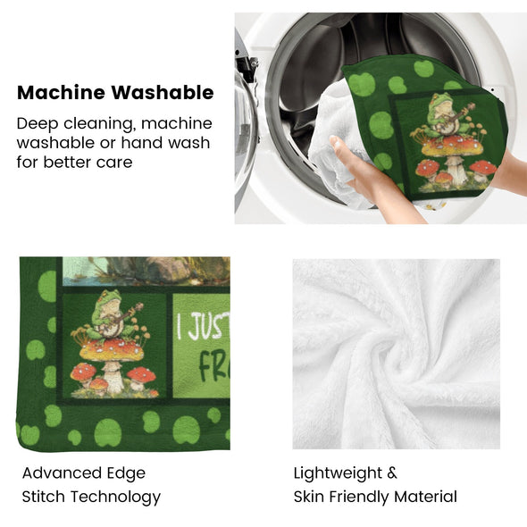 Frog Pattern Blanket Fleece Throw Blanket Super Soft Warm Gifts for Baby Girls Boys Kids Mom Grandma Room Decor