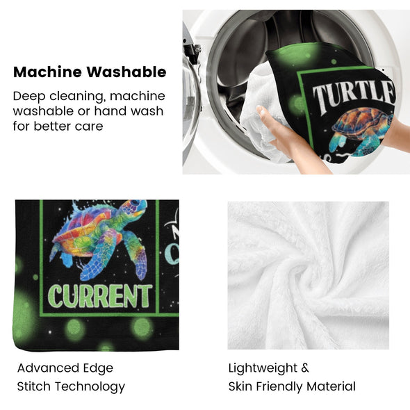 Turtle Pattern Blanket Fleece Throw Blanket Super Soft Warm Gifts for Baby Girls Boys Kids Mom Grandma Room Decor