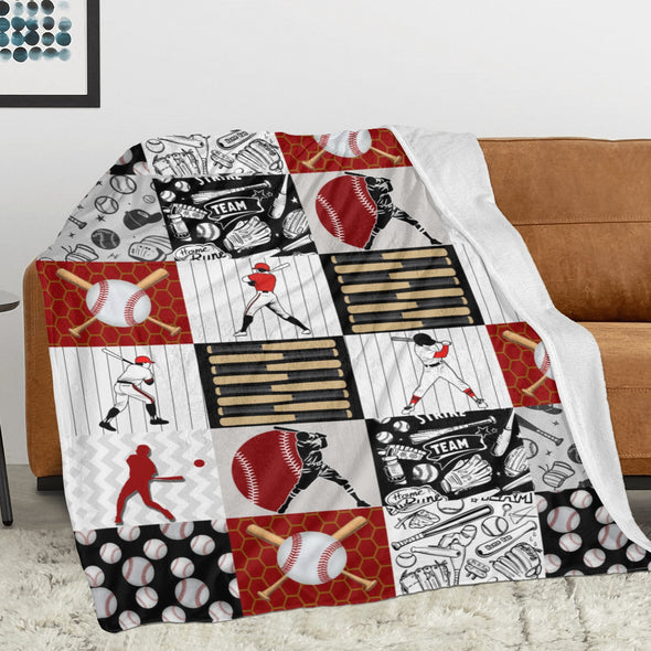 Baseball Pattern Blanket Fleece Throw Blanket Super Soft Warm Gifts for Baby Girls Boys Kids Mom Grandma Room Decor