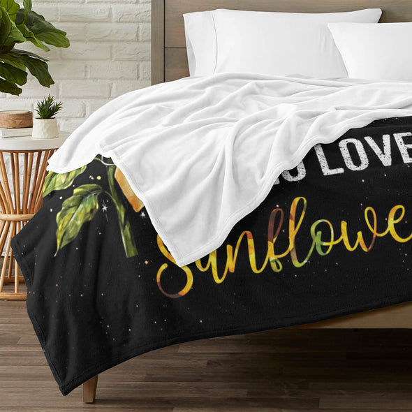 Sunflower Blanket Fleece Throw Blanket Super Soft Warm Gifts for Baby Girls Boys Kids Mom Grandma Room Decor