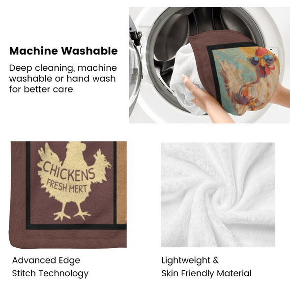 Chicken Pattern Blanket Fleece Throw Blanket Super Soft Warm Gifts for Baby Girls Boys Kids Mom Grandma Room Decor