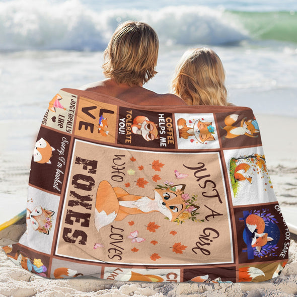 Fox Pattern Blanket Fleece Throw Blanket Super Soft Warm Gifts for Baby Girls Boys Kids Mom Grandma Room Decor