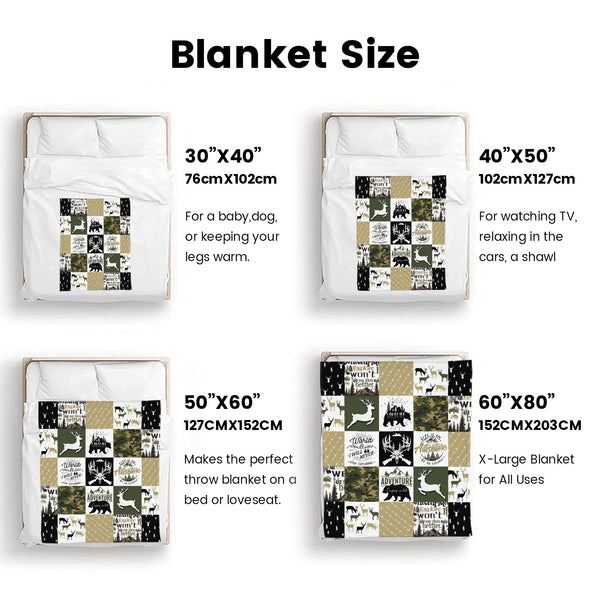 Deer Pattern Blanket Fleece Throw Blanket Super Soft Warm Gifts for Baby Girls Boys Kids Mom Grandma Room Decor