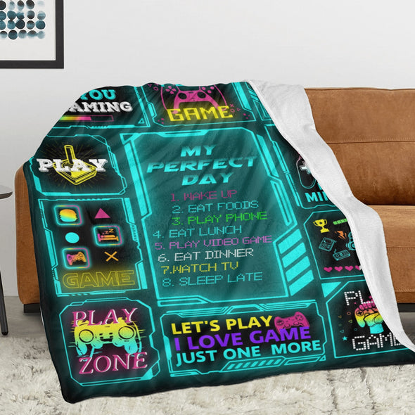 Gamer Blanket Fleece Throw Blanket Super Soft Warm Gifts for Baby Girls Boys Kids Mom Grandma Room Decor
