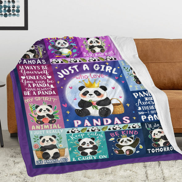 Panda Pattern Blanket Fleece Throw Blanket Super Soft Warm Gifts for Baby Girls Boys Kids Mom Grandma Room Decor