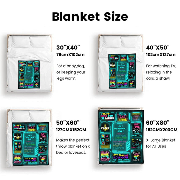 Gamer Blanket Fleece Throw Blanket Super Soft Warm Gifts for Baby Girls Boys Kids Mom Grandma Room Decor