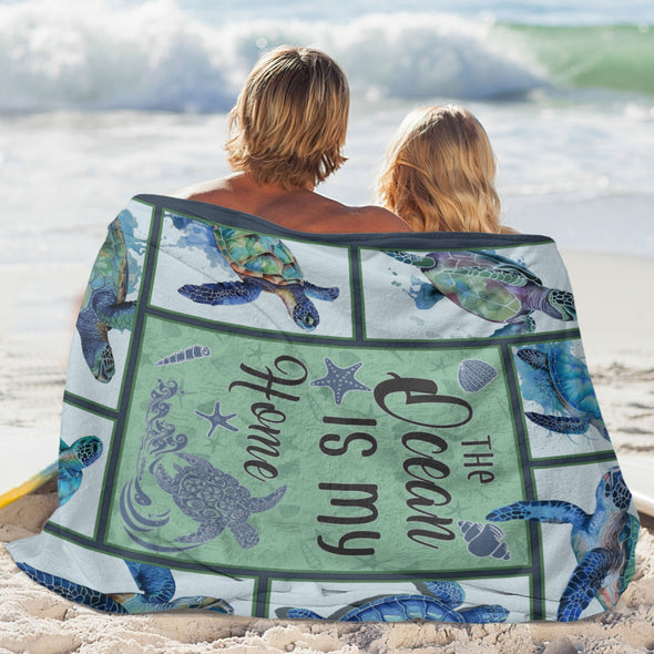 Turtle Pattern Blanket Fleece Throw Blanket Super Soft Warm Gifts for Baby Girls Boys Kids Mom Grandma Room Decor