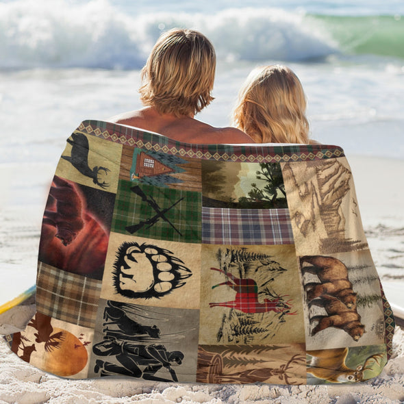 Deer Pattern Blanket Fleece Throw Blanket Super Soft Warm Gifts for Baby Girls Boys Kids Mom Grandma Room Decor