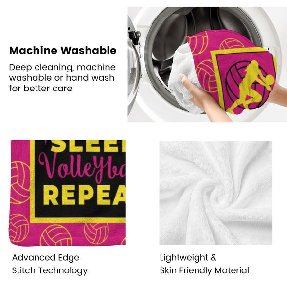 Volleyball Pattern Blanket Fleece Throw Blanket Super Soft Warm Gifts for Baby Girls Boys Kids Mom Grandma Room Decor