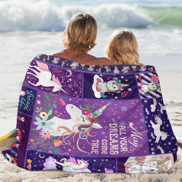Unicorn Throw Blanket Super Soft Warm Cozy Fuzzy Plush Blanket Gifts for Girls Boys Kids Room Decor