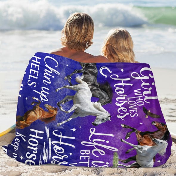 Horse Blanket Gift for Women Girl Who Loves Horses for Sofa Couch Bed Room Birthday Decor Bed Travel
