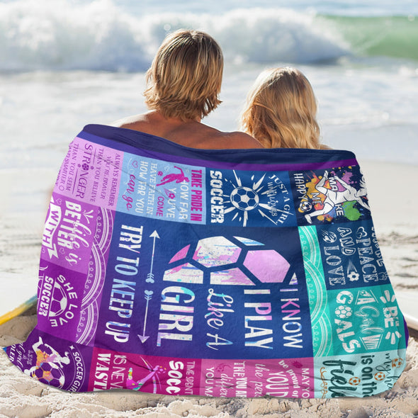 Soccer Blanket, Soccer Sports Themed Throw, Soft Nap Throw Blanket for Home Boys Girls Women Men Soccer Lovers Gifts