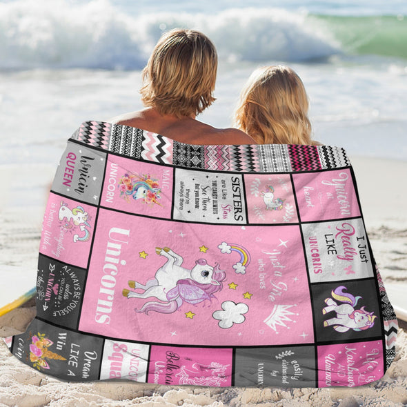 Unicorn Throw Blanket Super Soft Warm Cozy Fuzzy Plush Blanket Gifts for Girls Boys Kids Room Decor