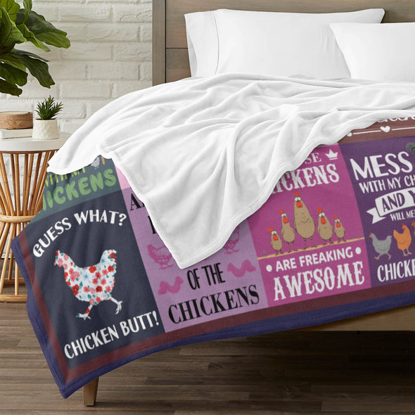 Chicken Pattern Blanket Fleece Throw Blanket Super Soft Warm Gifts for Baby Girls Boys Kids Mom Grandma Room Decor