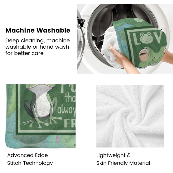 Frog Pattern Blanket Fleece Throw Blanket Super Soft Warm Gifts for Baby Girls Boys Kids Mom Grandma Room Decor