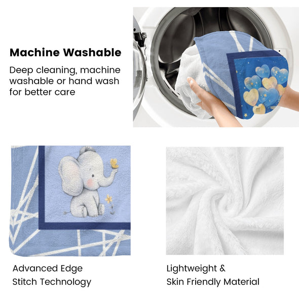 Elephant Blanket Fleece Throw Blanket Super Soft Warm Gifts for Girls Boys Kids Room Decor