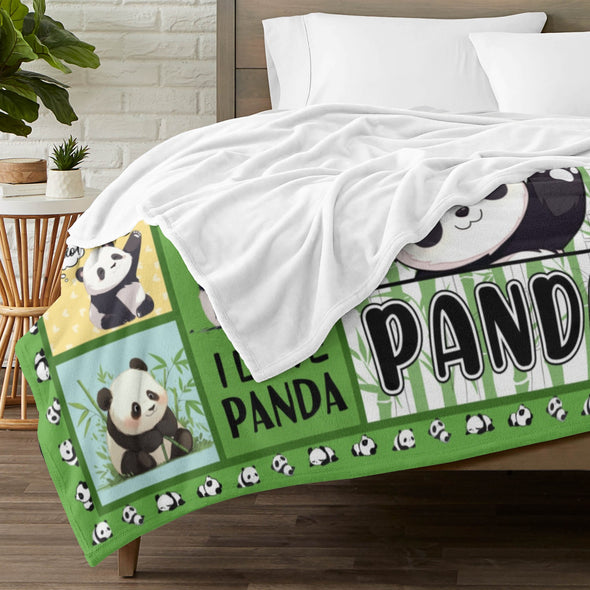 Panda Pattern Blanket Fleece Throw Blanket Super Soft Warm Gifts for Baby Girls Boys Kids Mom Grandma Room Decor