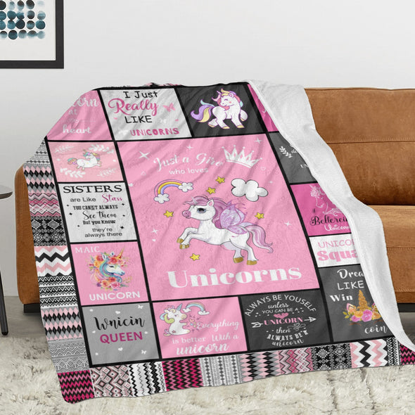Unicorn Throw Blanket Super Soft Warm Cozy Fuzzy Plush Blanket Gifts for Girls Boys Kids Room Decor