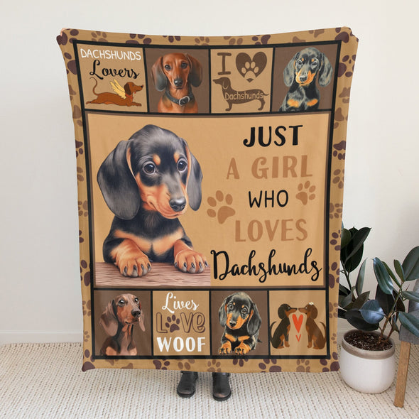 Dachshund Pattern Blanket Fleece Throw Blanket Super Soft Warm Gifts for Baby Girls Boys Kids Mom Grandma Room Decor