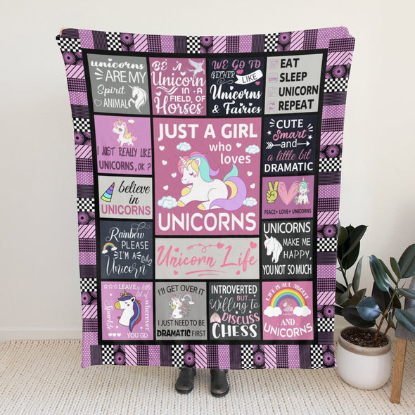 Unicorn Throw Blanket Super Soft Warm Cozy Fuzzy Plush Blanket Gifts for Girls Boys Kids Room Decor