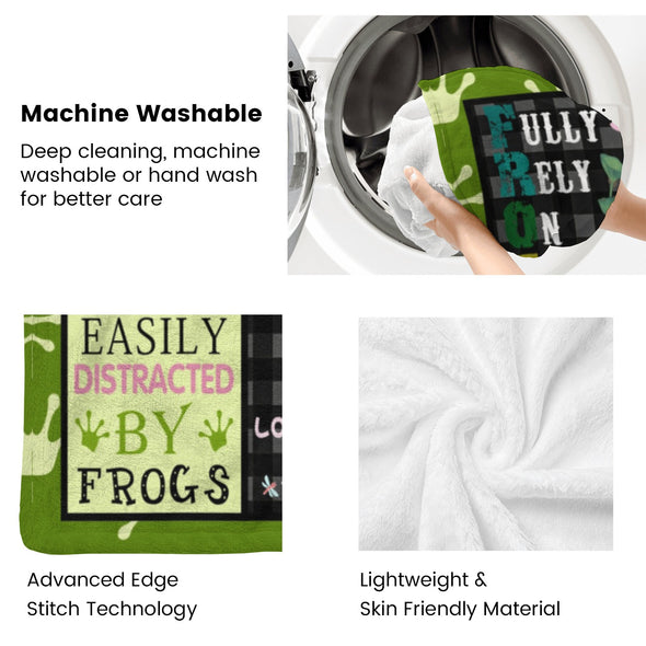 Frog Pattern Blanket Fleece Throw Blanket Super Soft Warm Gifts for Baby Girls Boys Kids Mom Grandma Room Decor