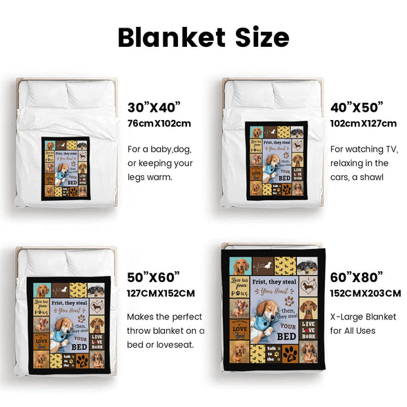 Dachshund Pattern Blanket Fleece Throw Blanket Super Soft Warm Gifts for Baby Girls Boys Kids Mom Grandma Room Decor