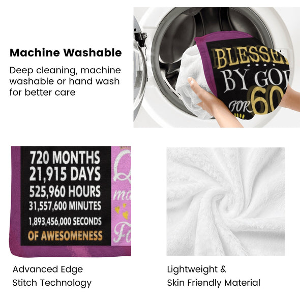 Birthday Gifts for Women Blanket, Happy Birthday Decorations Throw for Girls Her Friend Mom Sister Grandma Wife