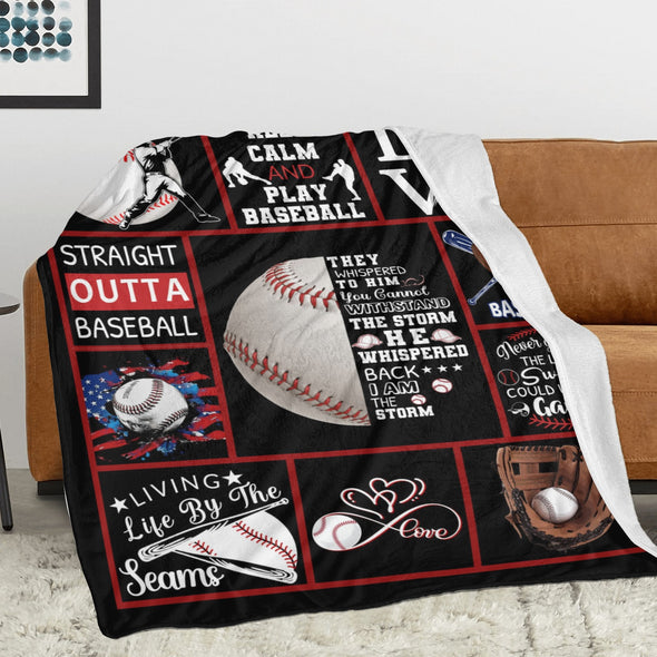Baseball Pattern Blanket Fleece Throw Blanket Super Soft Warm Gifts for Baby Girls Boys Kids Mom Grandma Room Decor