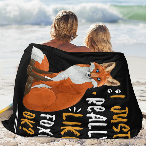 Fox Pattern Blanket Fleece Throw Blanket Super Soft Warm Gifts for Baby Girls Boys Kids Mom Grandma Room Decor
