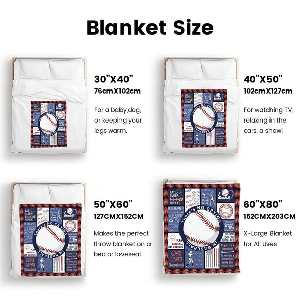 Baseball Pattern Blanket Fleece Throw Blanket Super Soft Warm Gifts for Baby Girls Boys Kids Mom Grandma Room Decor