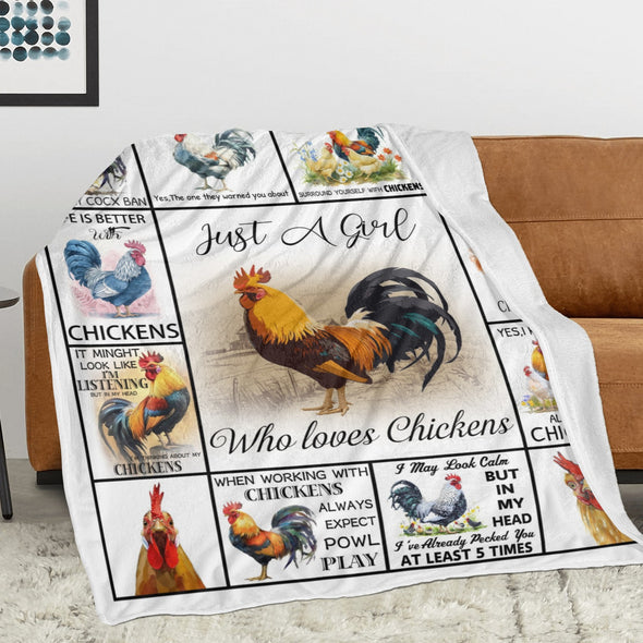 Chicken Pattern Blanket Fleece Throw Blanket Super Soft Warm Gifts for Baby Girls Boys Kids Mom Grandma Room Decor