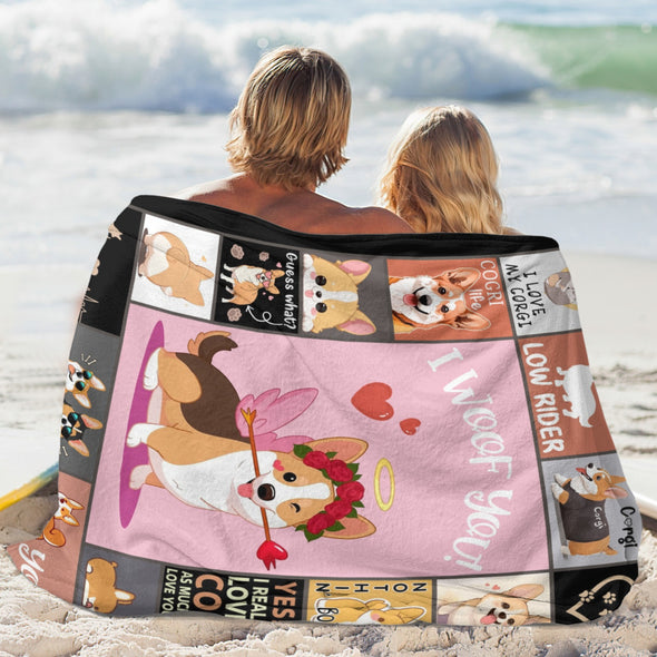 Corgi Blanket Fleece Throw Blanket Super Soft Warm Gifts for Baby Girls Boys Kids Mom Grandma Room Decor