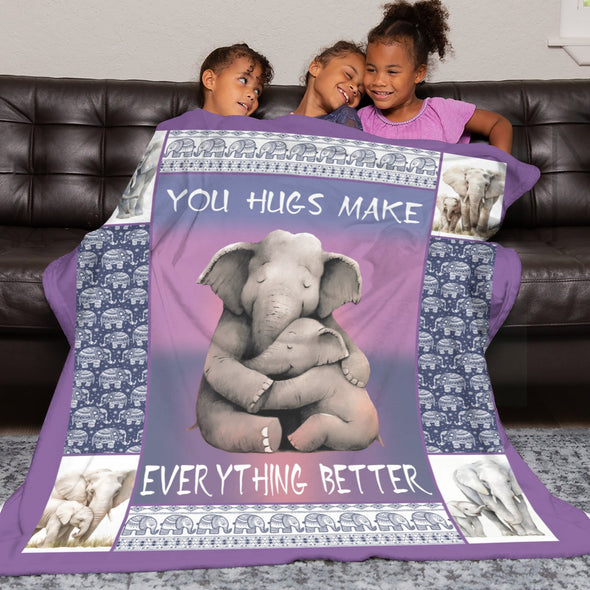 Elephant Blanket Fleece Throw Blanket Super Soft Warm Gifts for Girls Boys Kids Room Decor