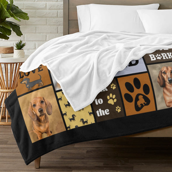 Dachshund Pattern Blanket Fleece Throw Blanket Super Soft Warm Gifts for Baby Girls Boys Kids Mom Grandma Room Decor