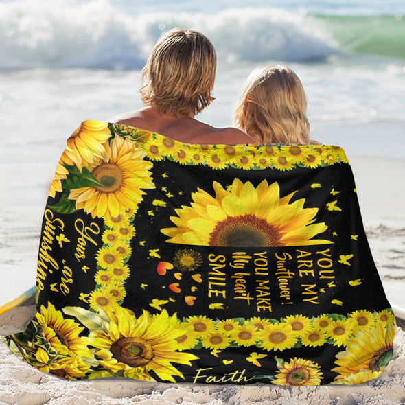 Sunflower Blanket Fleece Throw Blanket Super Soft Warm Gifts for Baby Girls Boys Kids Mom Grandma Room Decor