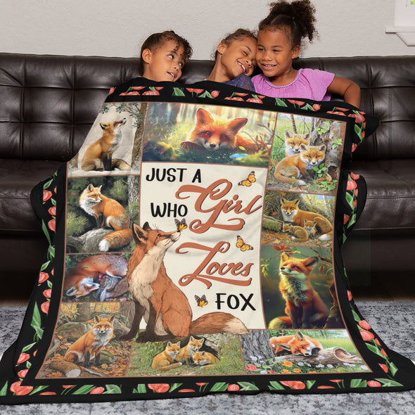 Fox Pattern Blanket Fleece Throw Blanket Super Soft Warm Gifts for Baby Girls Boys Kids Mom Grandma Room Decor