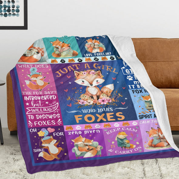 Fox Pattern Blanket Fleece Throw Blanket Super Soft Warm Gifts for Baby Girls Boys Kids Mom Grandma Room Decor