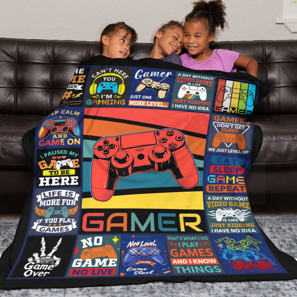 Gamer Blanket Fleece Throw Blanket Super Soft Warm Gifts for Baby Girls Boys Kids Mom Grandma Room Decor