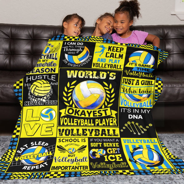 Volleyball Pattern Blanket Fleece Throw Blanket Super Soft Warm Gifts for Baby Girls Boys Kids Mom Grandma Room Decor
