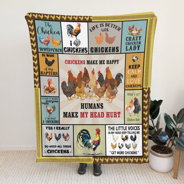 Chicken Pattern Blanket Fleece Throw Blanket Super Soft Warm Gifts for Baby Girls Boys Kids Mom Grandma Room Decor