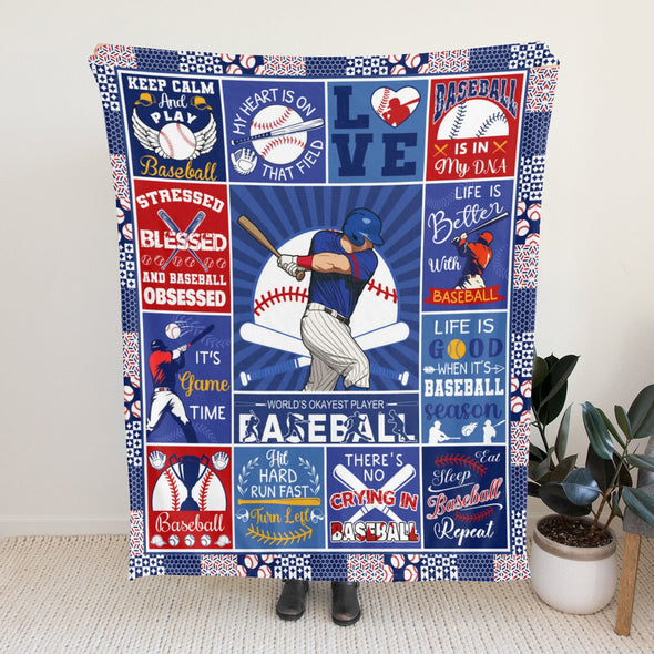 Baseball Pattern Blanket Fleece Throw Blanket Super Soft Warm Gifts for Baby Girls Boys Kids Mom Grandma Room Decor