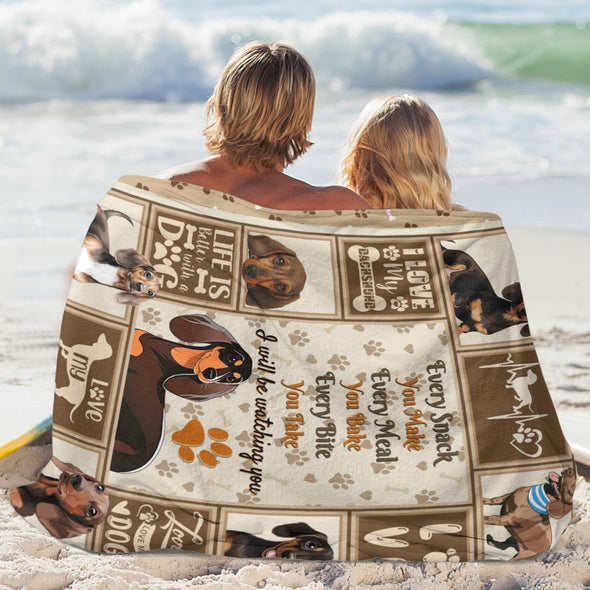 Dachshund Pattern Blanket Fleece Throw Blanket Super Soft Warm Gifts for Baby Girls Boys Kids Mom Grandma Room Decor