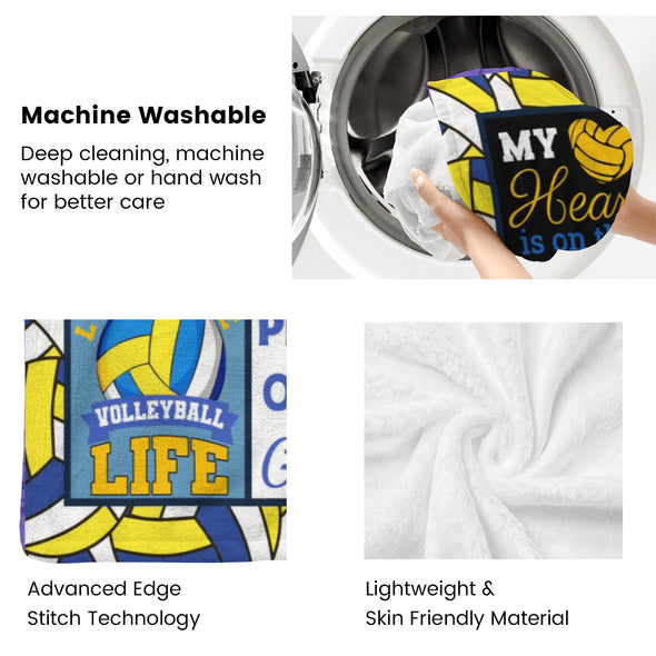 Volleyball Pattern Blanket Fleece Throw Blanket Super Soft Warm Gifts for Baby Girls Boys Kids Mom Grandma Room Decor