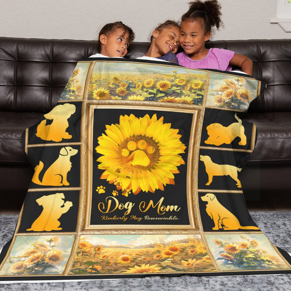 Dog Mom Blanket, Dog Lovers Gifts for Women, Puppy Throw Blanket for Bed Couch Christmas Gift