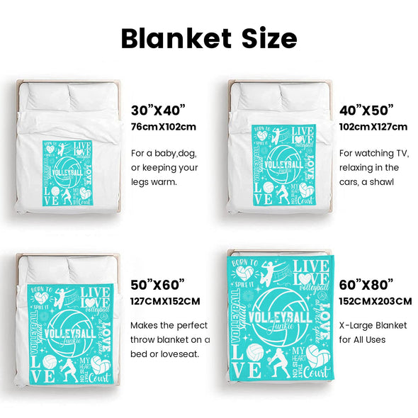 Volleyball Pattern Blanket Fleece Throw Blanket Super Soft Warm Gifts for Baby Girls Boys Kids Mom Grandma Room Decor