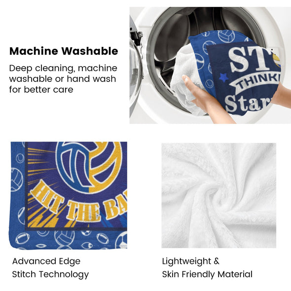 Volleyball Pattern Blanket Fleece Throw Blanket Super Soft Warm Gifts for Baby Girls Boys Kids Mom Grandma Room Decor